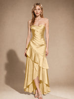 Strapless Prom Dress with Tiered Ruffles 