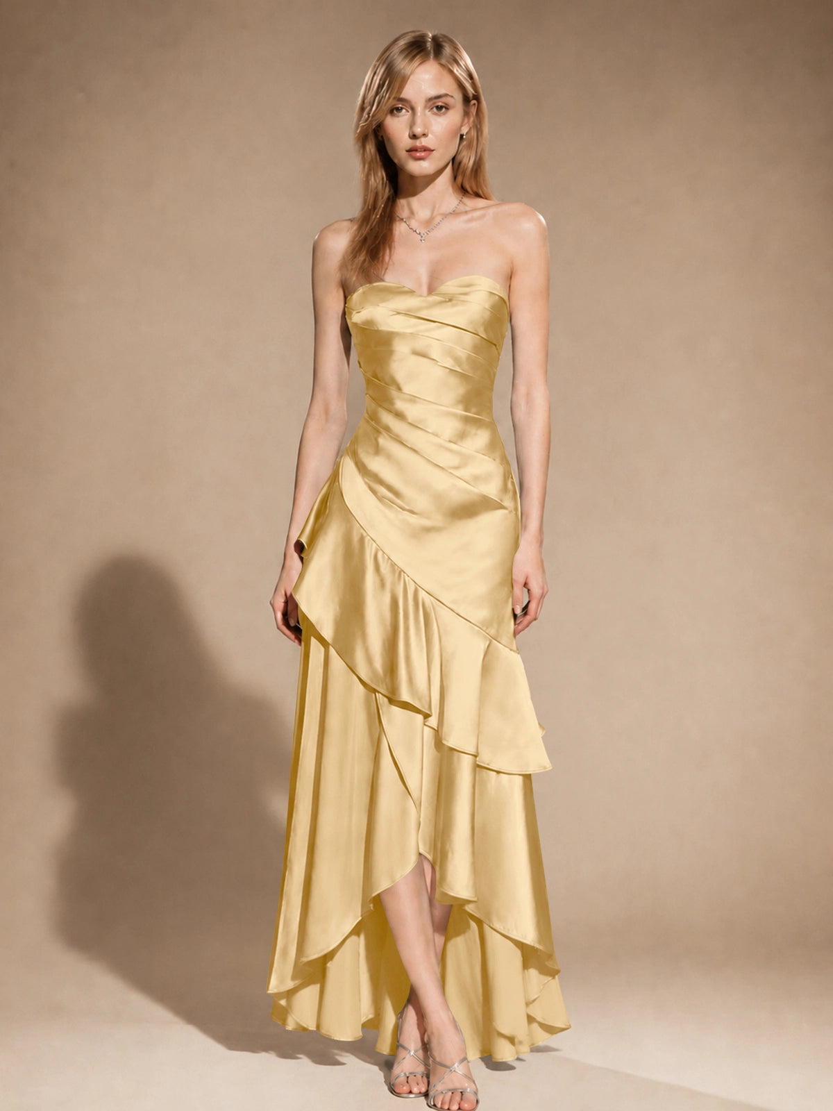 Strapless Prom Dress with Tiered Ruffles 