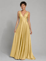 A-line Bridesmaid Dress with Cross-Over Bodice