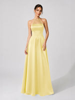 Satin Bridesmaid Dress with Illusion Halter Neck 