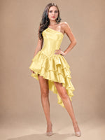 Asymmetric Homecoming Dress with One-Shoulder Neckline 