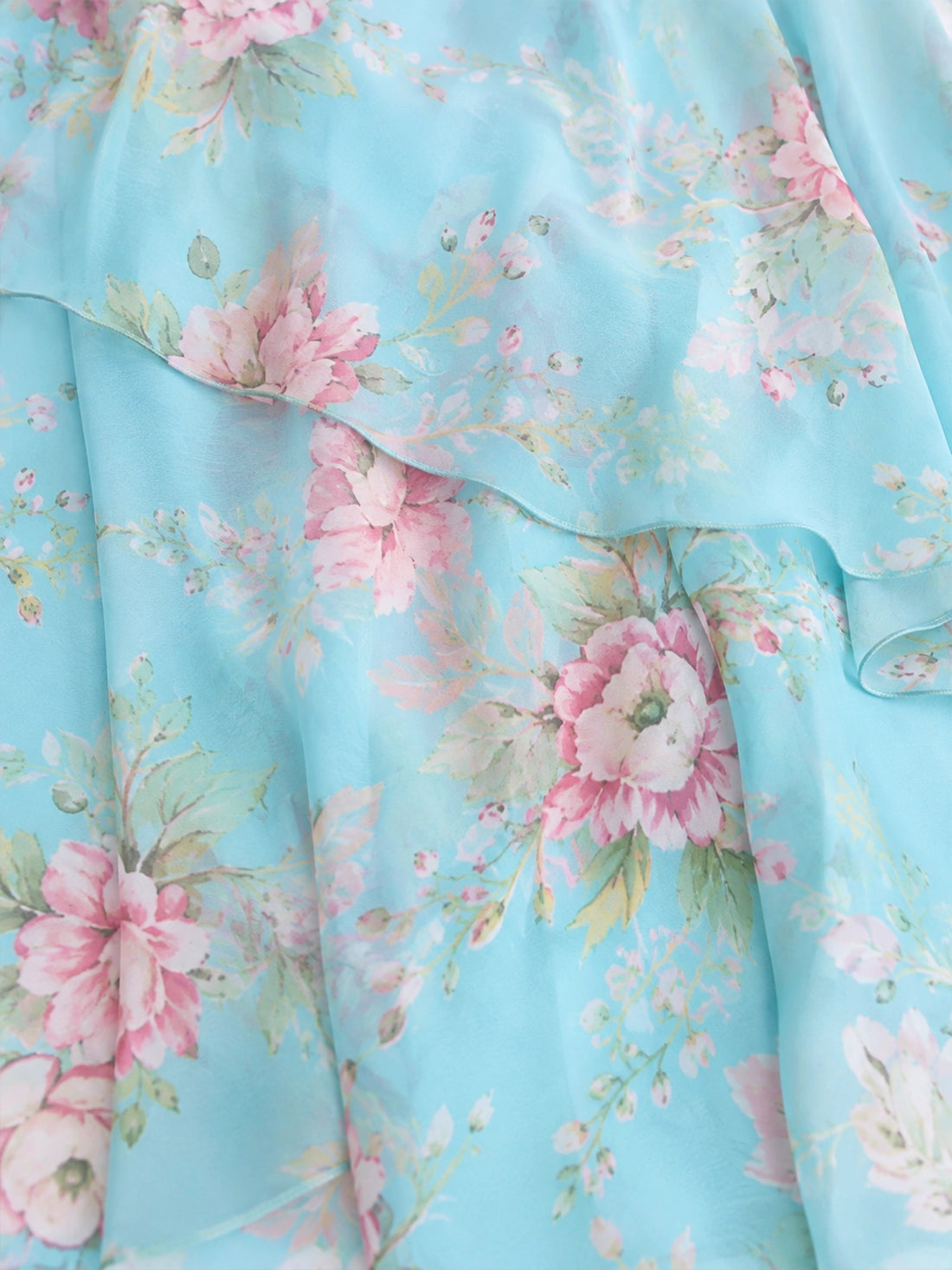 Chiffon Prom Dress with Floral Pattern