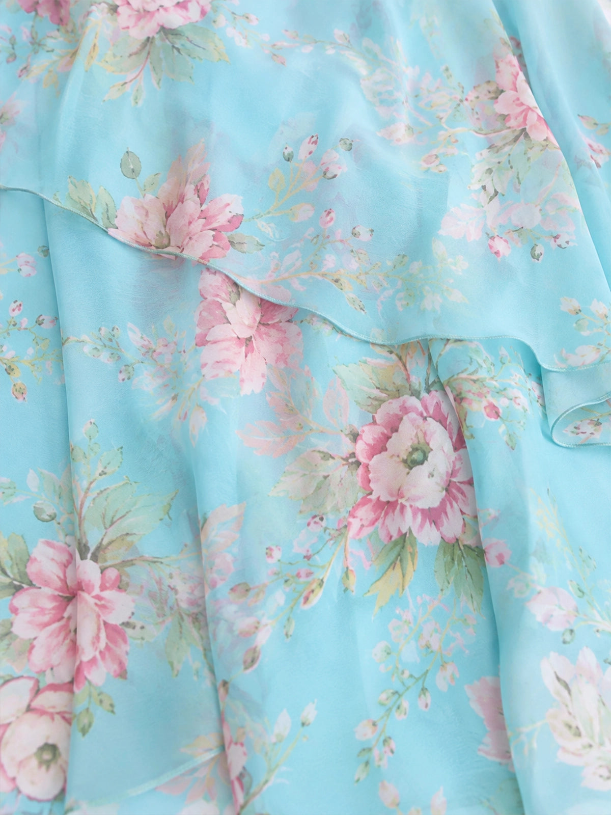 Chiffon Prom Dress with Floral Pattern