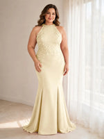 Halter Neckline Trumpet Dress-Plus Size 