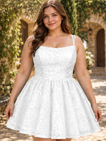 Sparkly Sequined A-line Mini Dress-Plus Size 