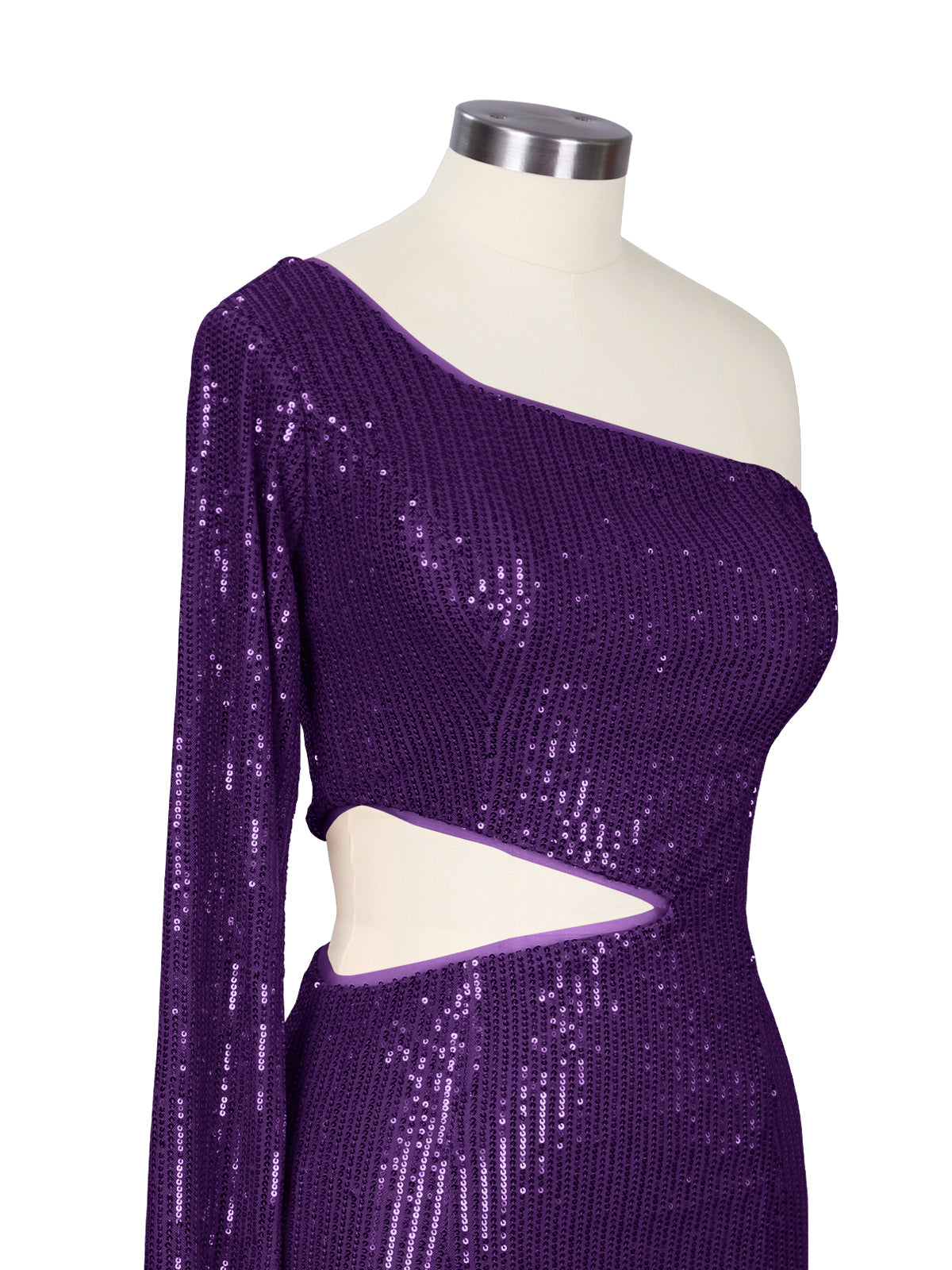 Waist Cutout One Shoulder Mini Dress 