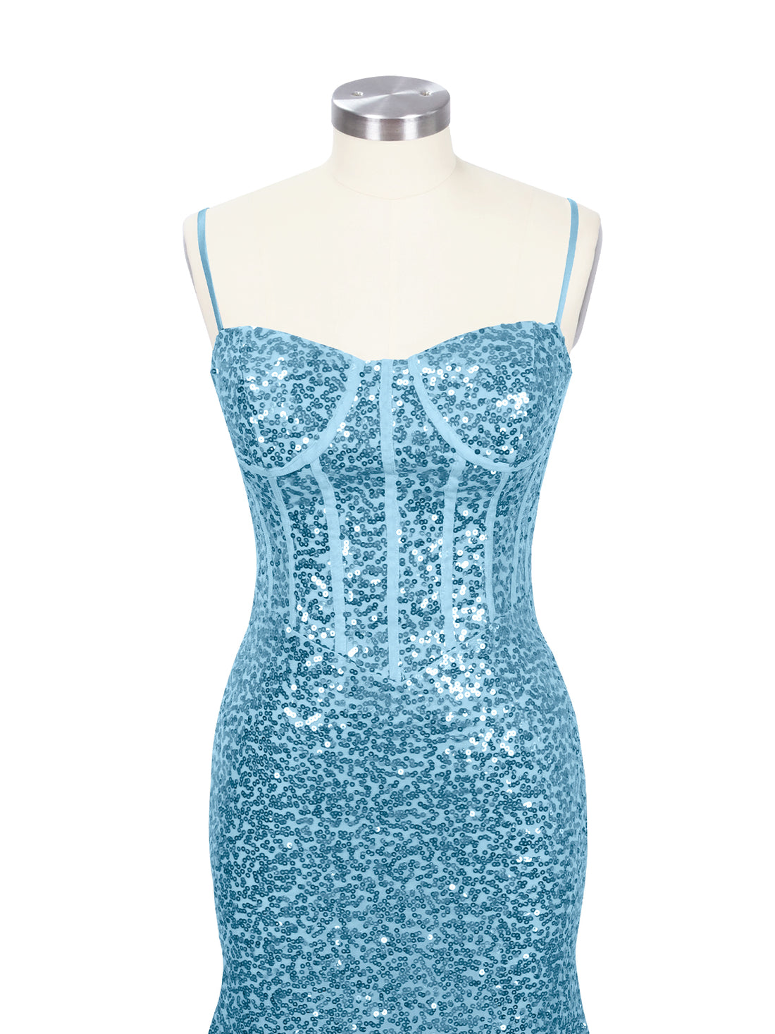 Spaghetti Sheath Prom Dress 