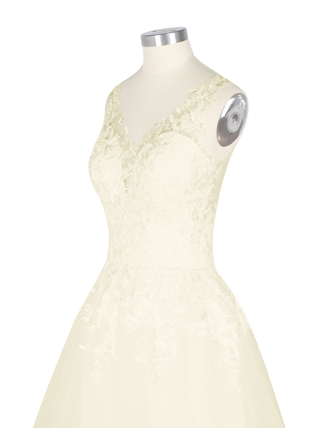 Wide Straps Applique Wedding Dress 