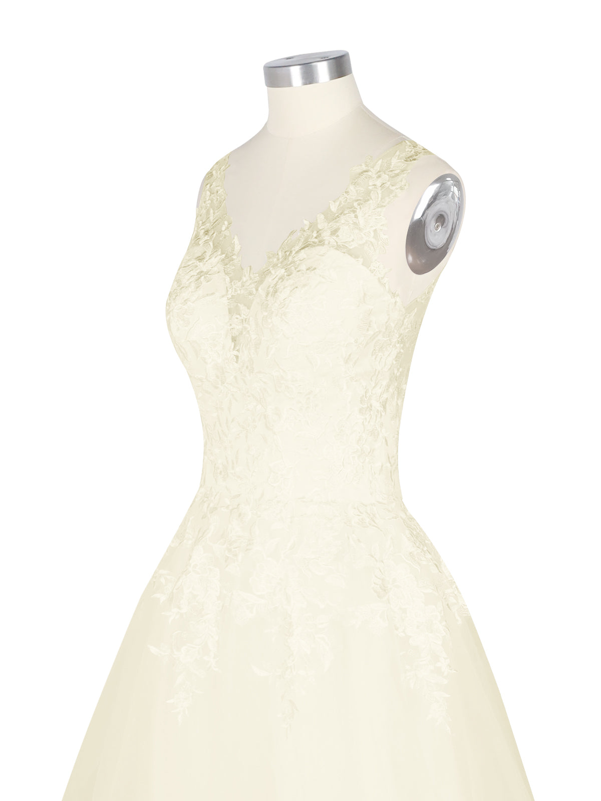 Wide Straps Applique Wedding Dress 