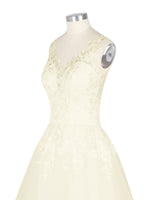 Wide Straps Applique Wedding Dress 