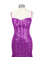 Spaghetti Sheath Prom Dress 