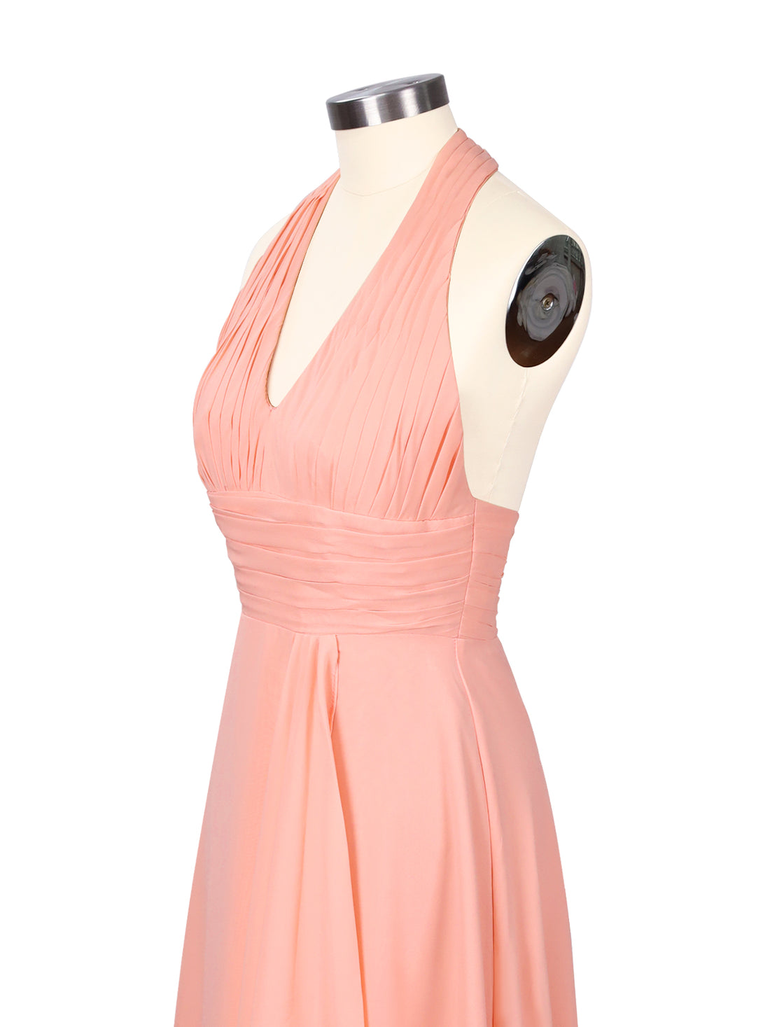 Ruched Halter Bridesmaid Dress 