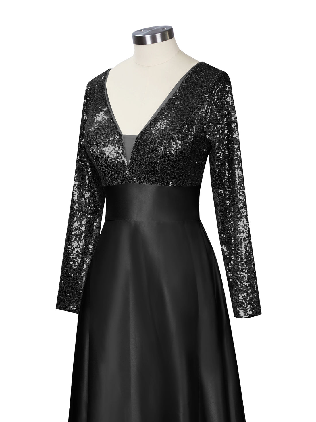 Long Sleeveless Sequin Prom Dress 