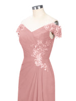 Off-Shoulder Chiffon Sheath Dress 