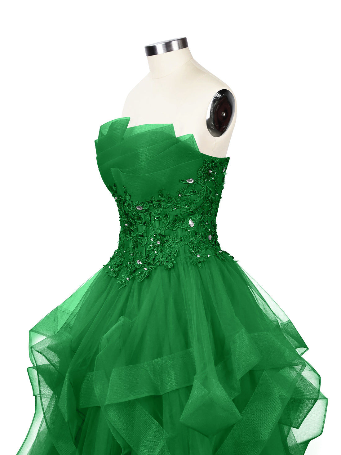 Tiered Strapless Prom Dress 