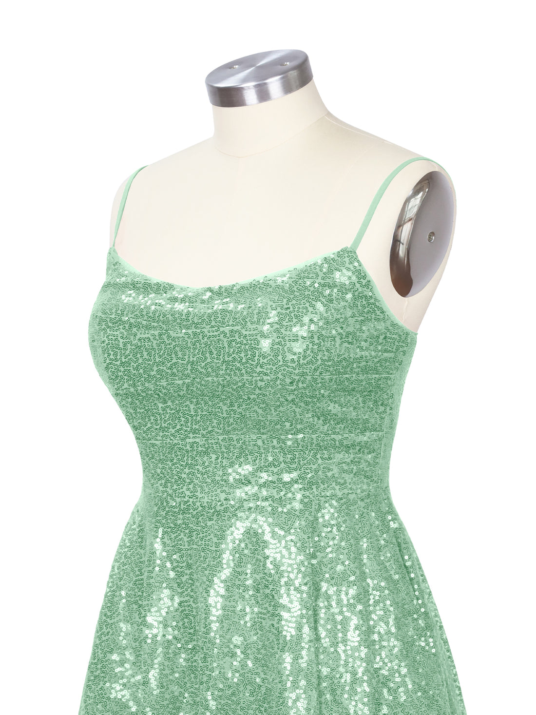 Sequin Scoop Neckline Mini Dress 