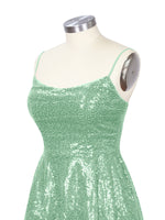 Sequin Scoop Neckline Mini Dress 