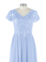 Short Sleeves Chiffon Dress 