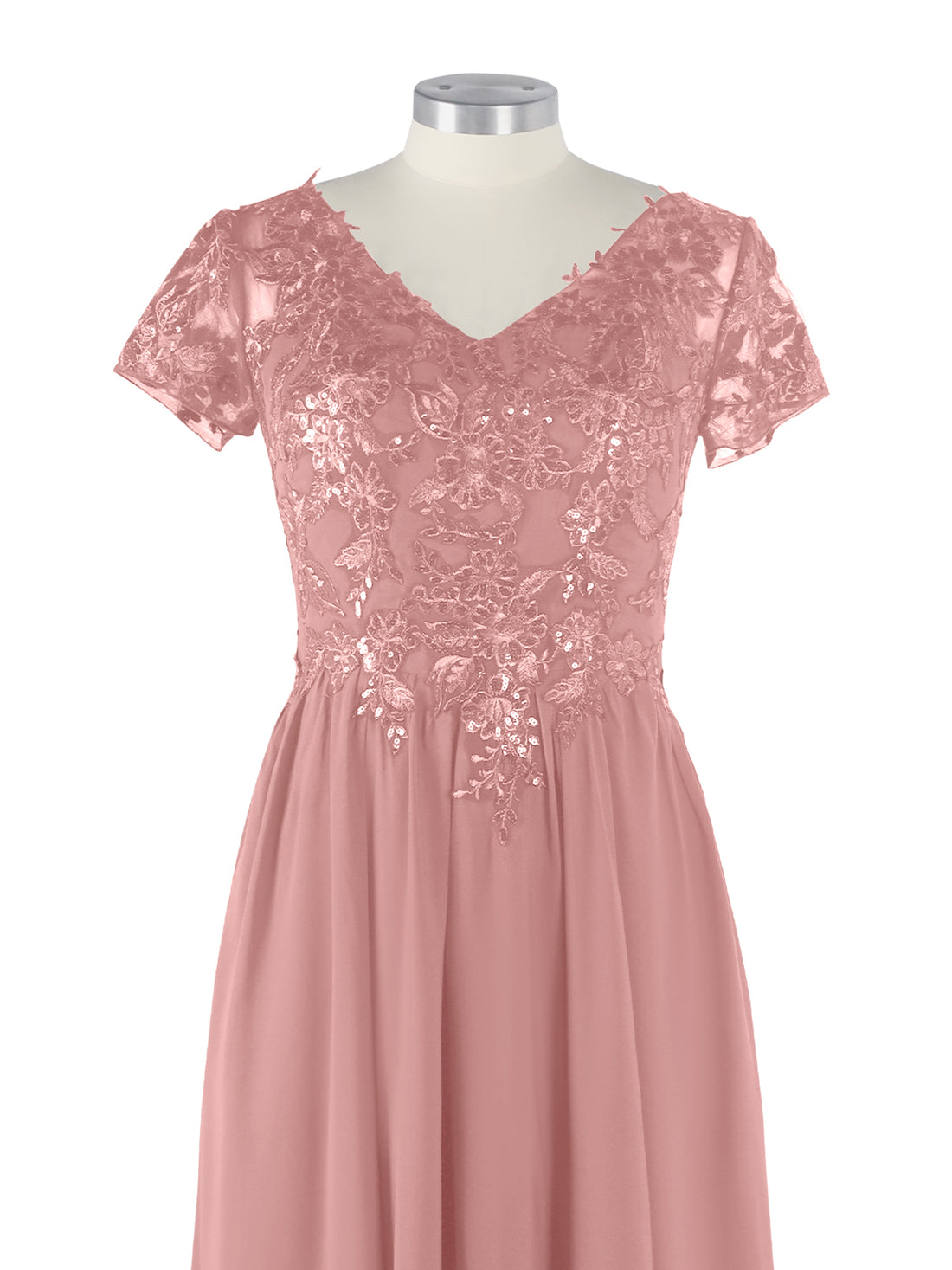 Short Sleeves Chiffon Dress 