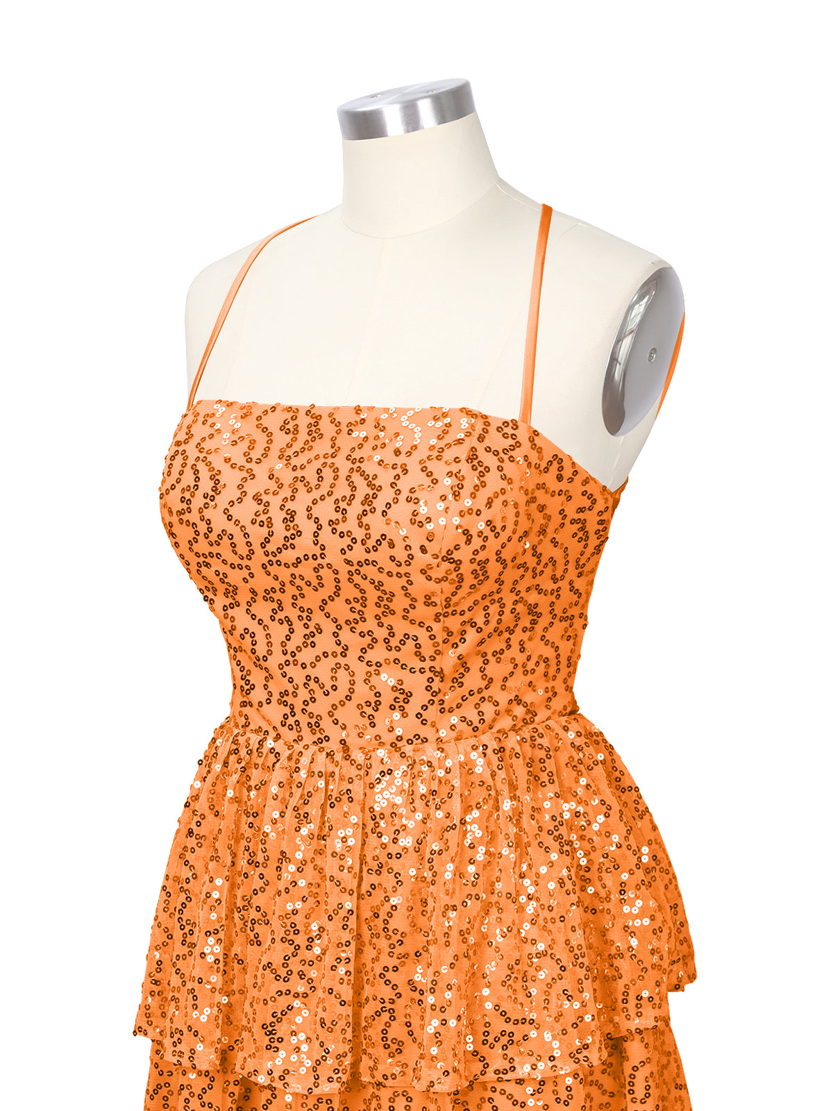 Sequined Halter Flare Mini Dress 