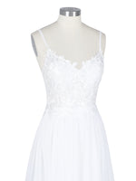 Applique Slit Chiffon Wedding Dress 