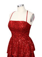 Sequined Halter Flare Mini Dress 
