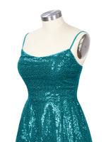 Sequin Scoop Neckline Mini Dress 