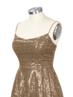 Sequin Scoop Neckline Mini Dress 