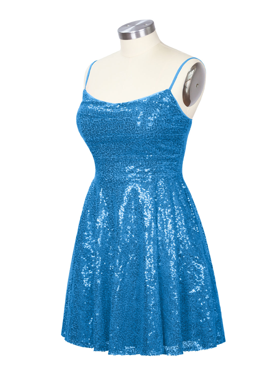 Sequin Scoop Neckline Mini Dress 