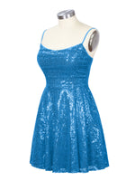Sequin Scoop Neckline Mini Dress 