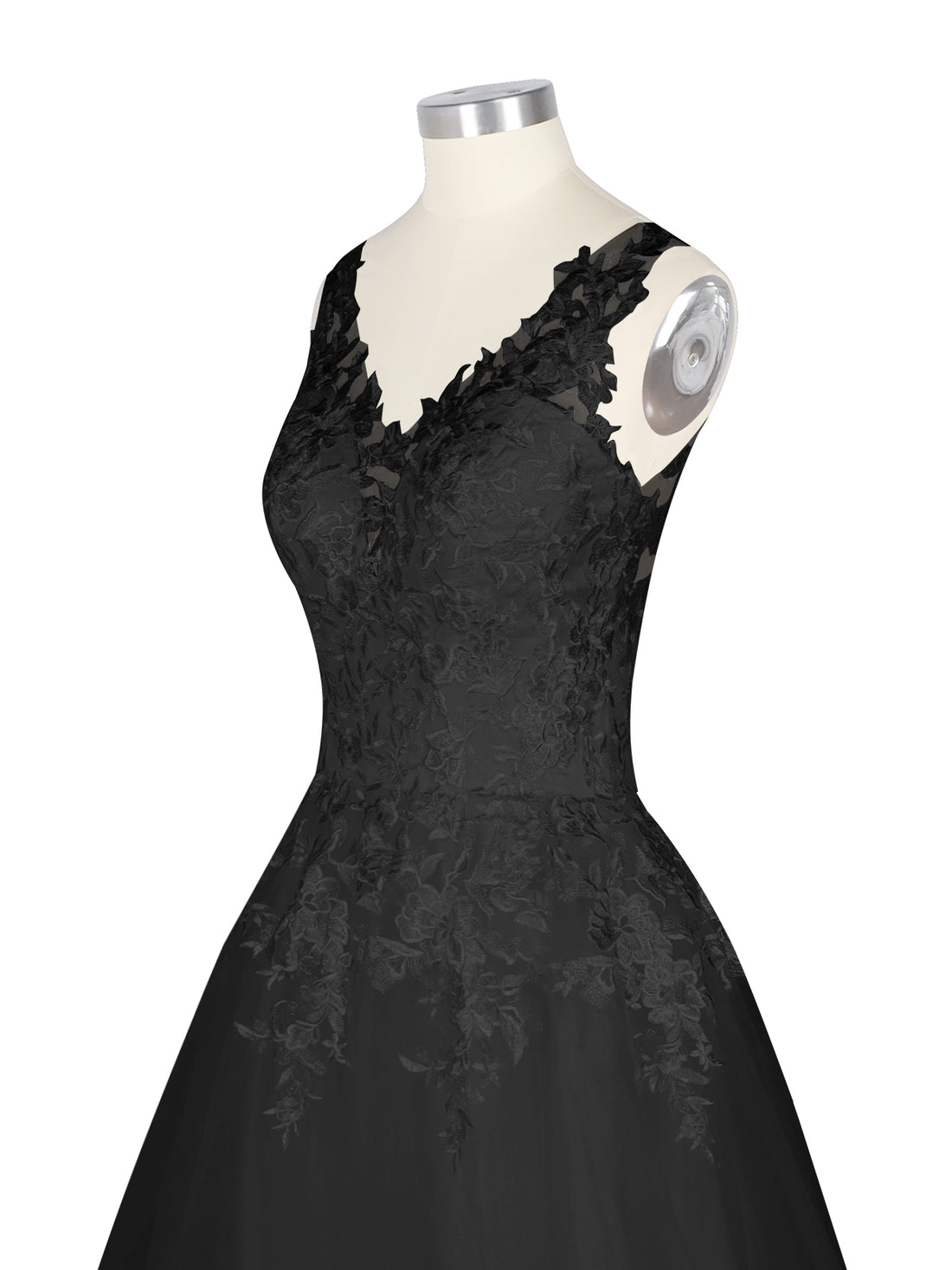 Wide Straps Applique Wedding Dress 