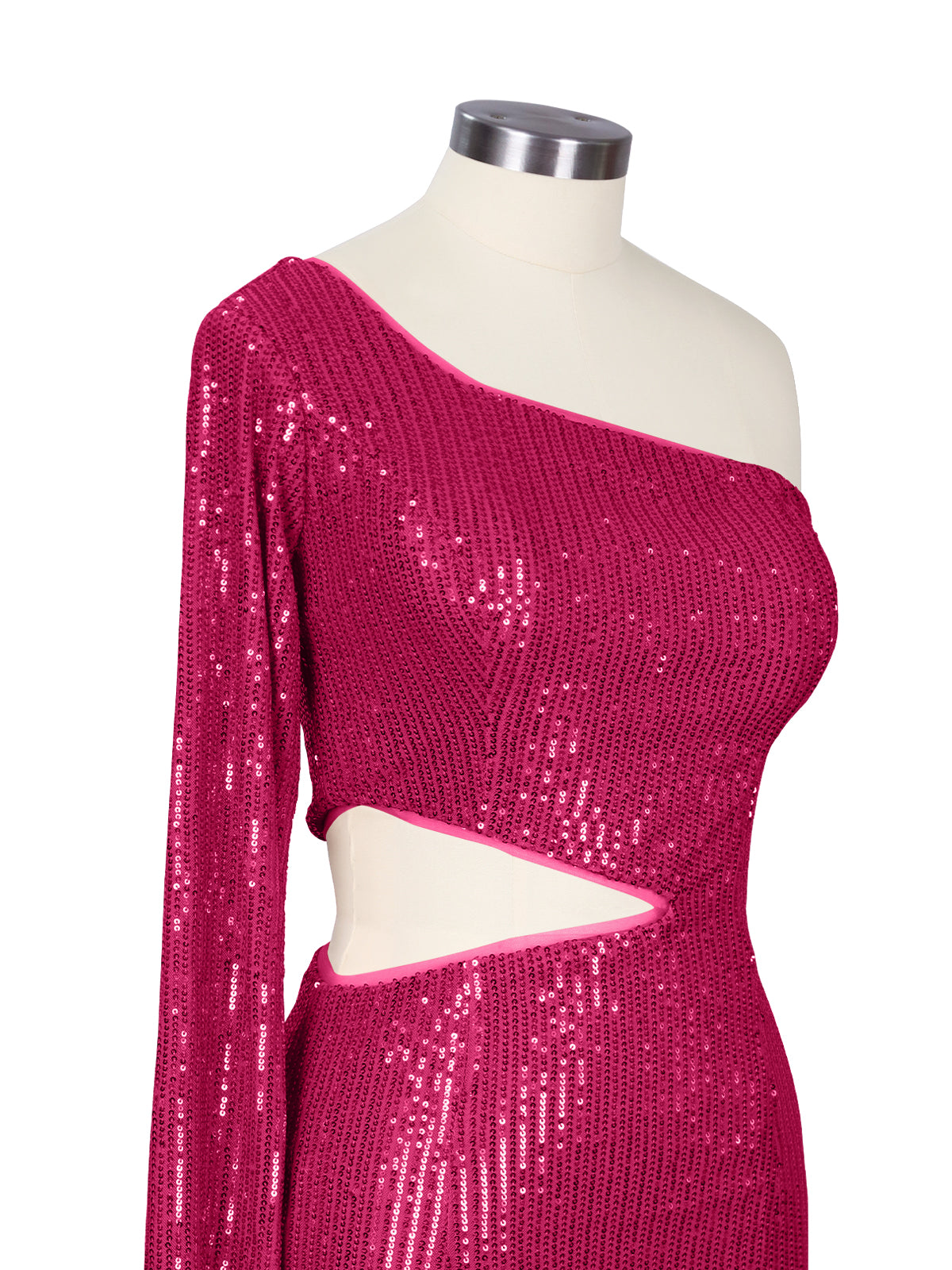 Waist Cutout One Shoulder Mini Dress 