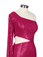 Waist Cutout One Shoulder Mini Dress 