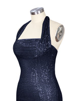 Halter Sequin Sheath Mini Dress 