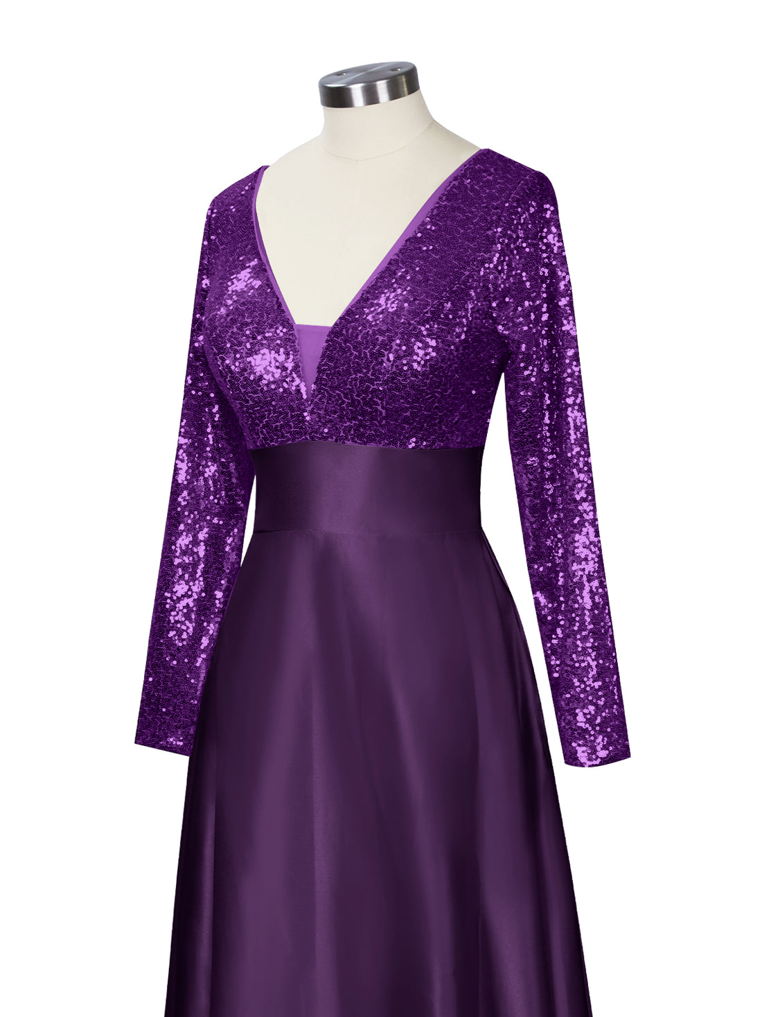 Long Sleeveless Sequin Prom Dress 