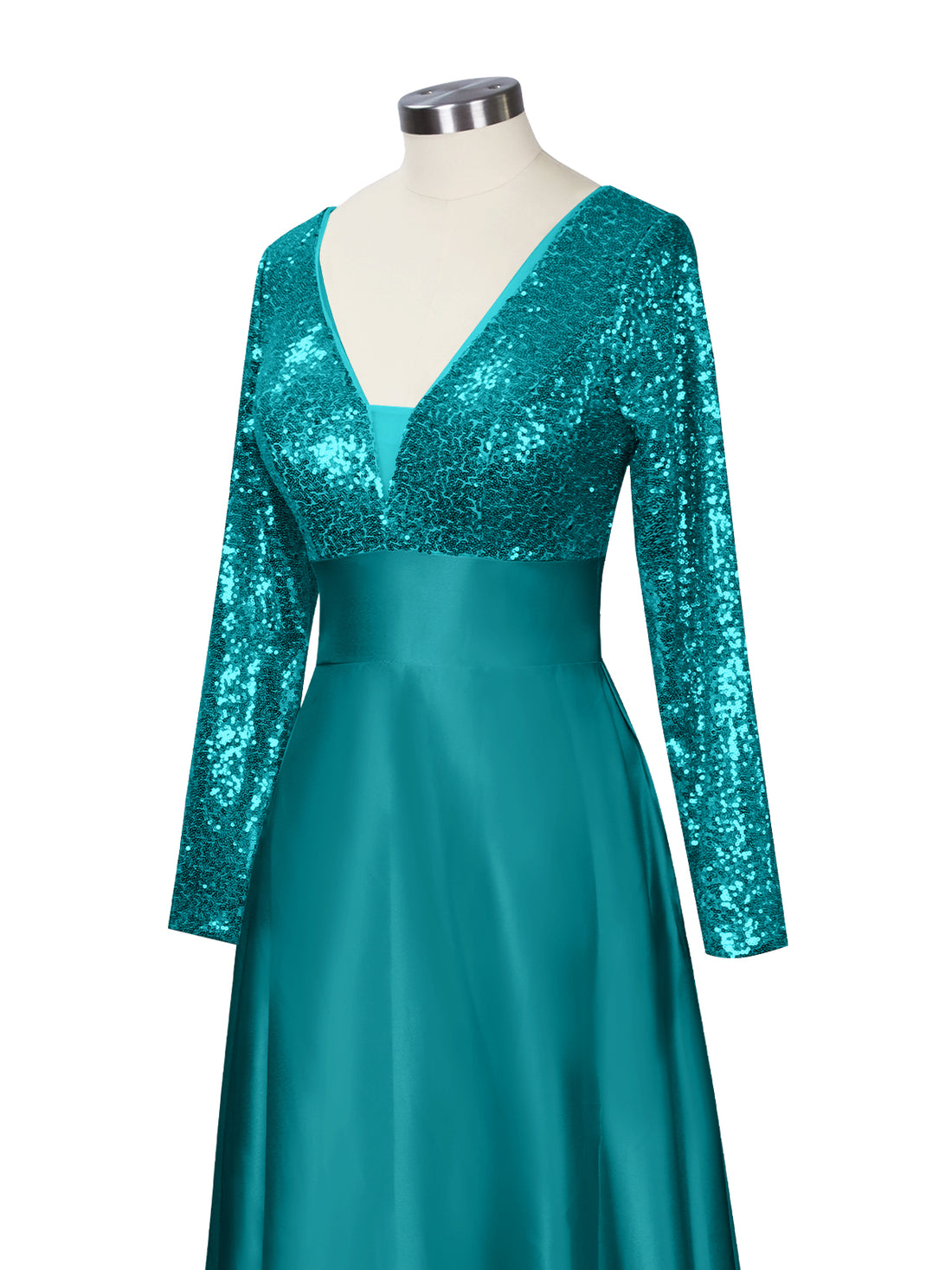 Long Sleeveless Sequin Prom Dress 