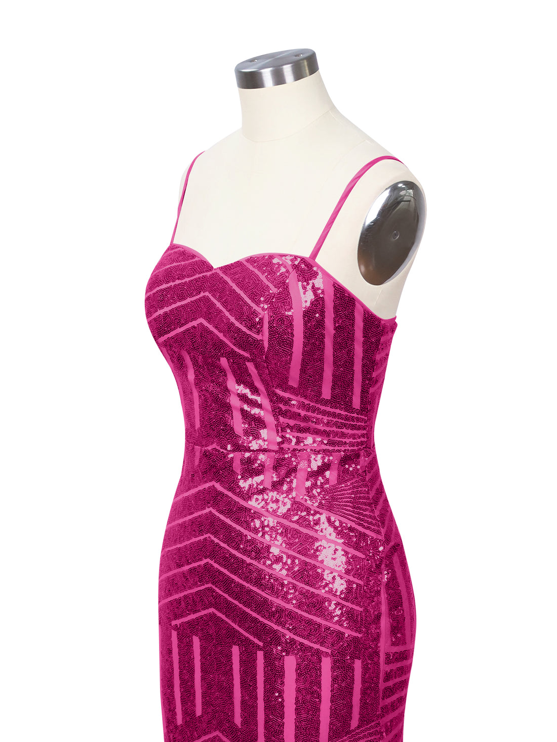 Geometric Sequin Prom Dress 