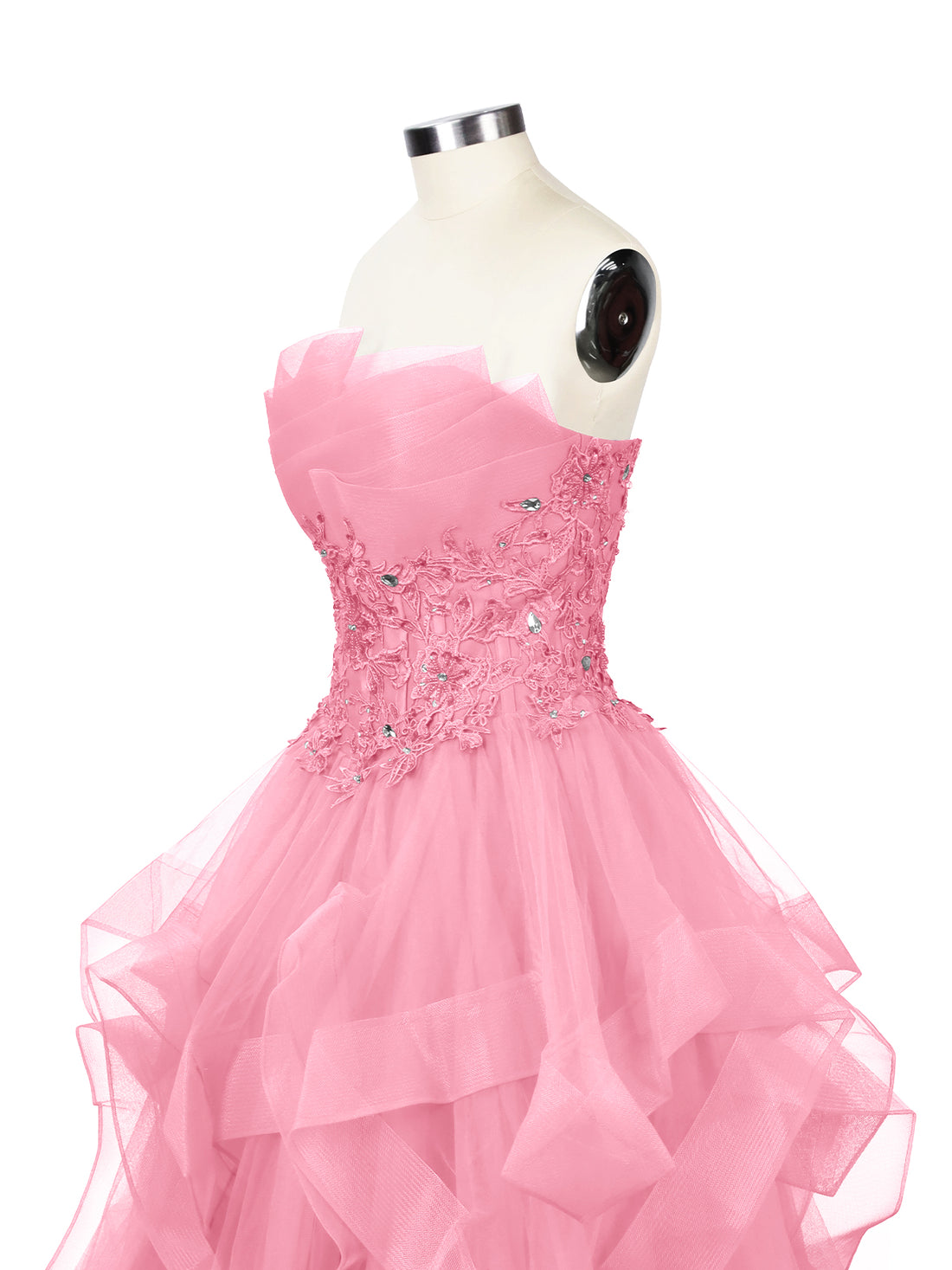 Tiered Strapless Prom Dress 