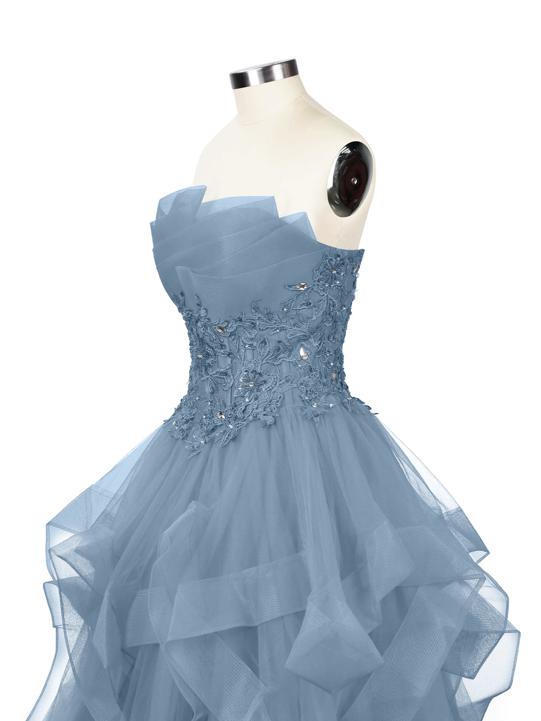 Tiered Strapless Prom Dress 