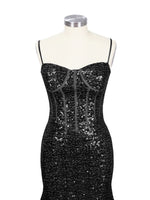 Spaghetti Sheath Prom Dress 