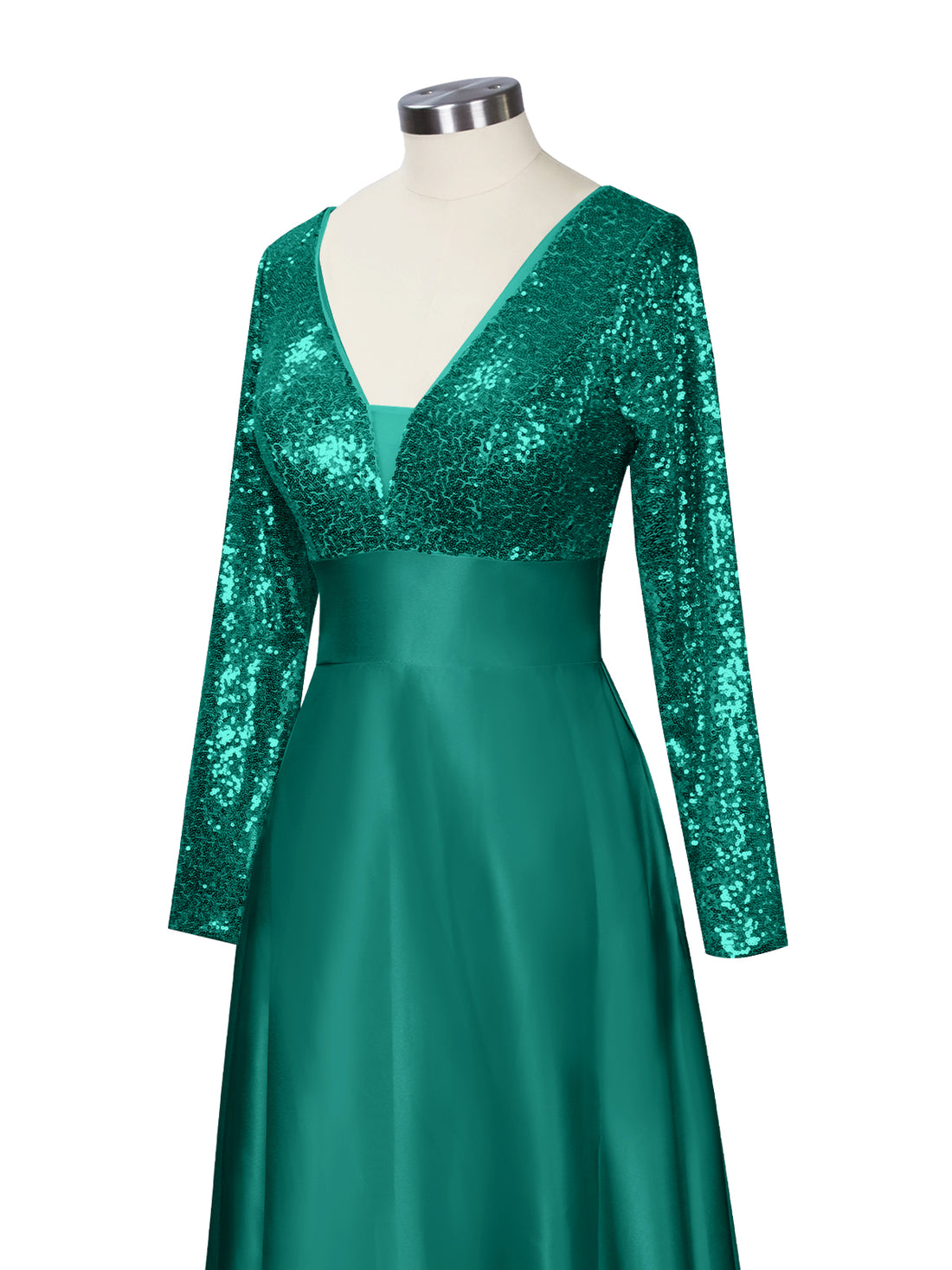 Long Sleeveless Sequin Prom Dress 