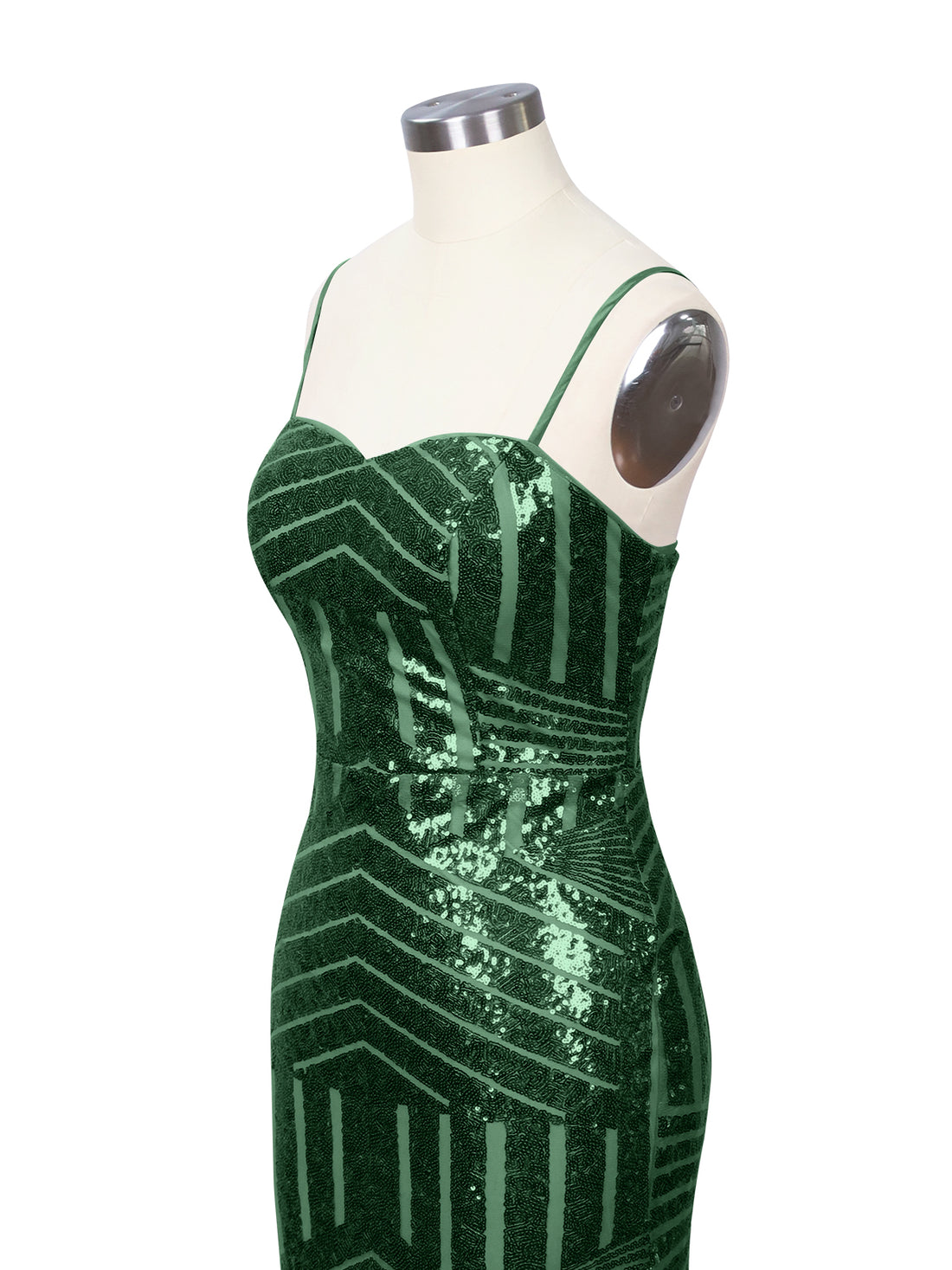 Geometric Sequin Prom Dress 