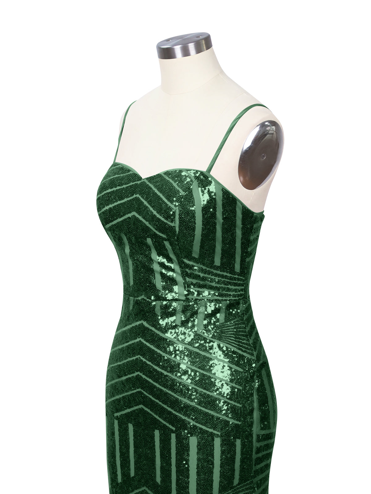 Geometric Sequin Prom Dress 