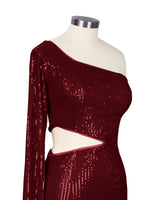 Waist Cutout One Shoulder Mini Dress 