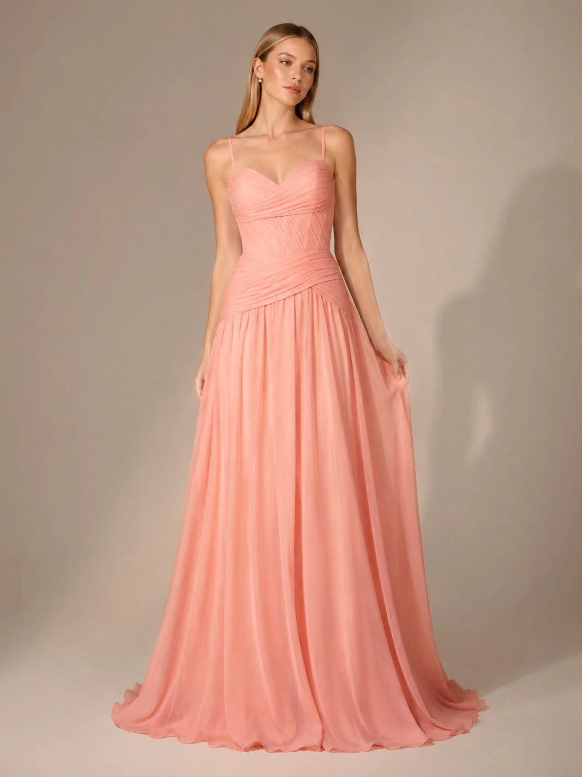 Chiffon Bridesmaid Dress with Ruched Design 
