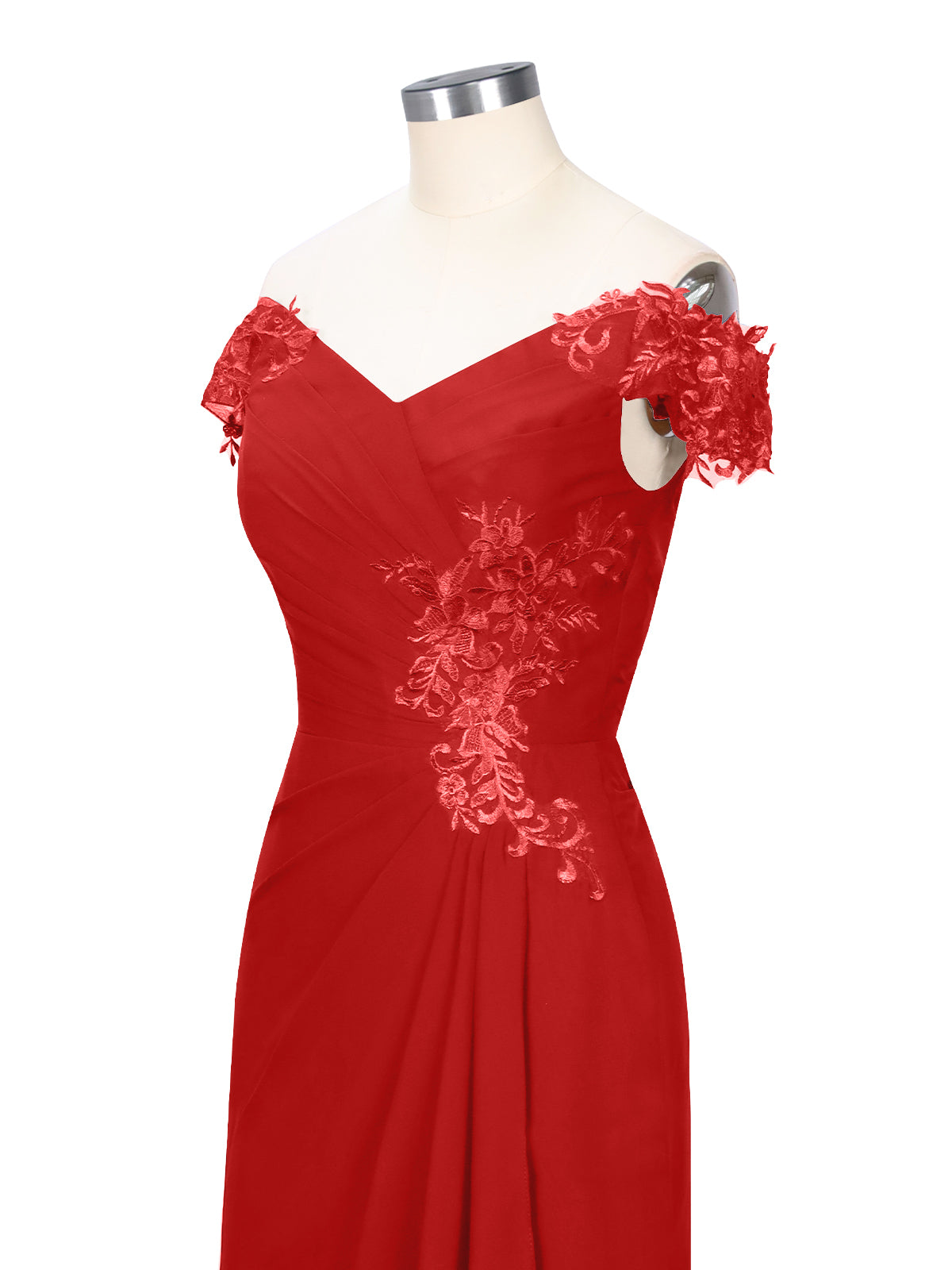 Off-Shoulder Chiffon Sheath Dress 