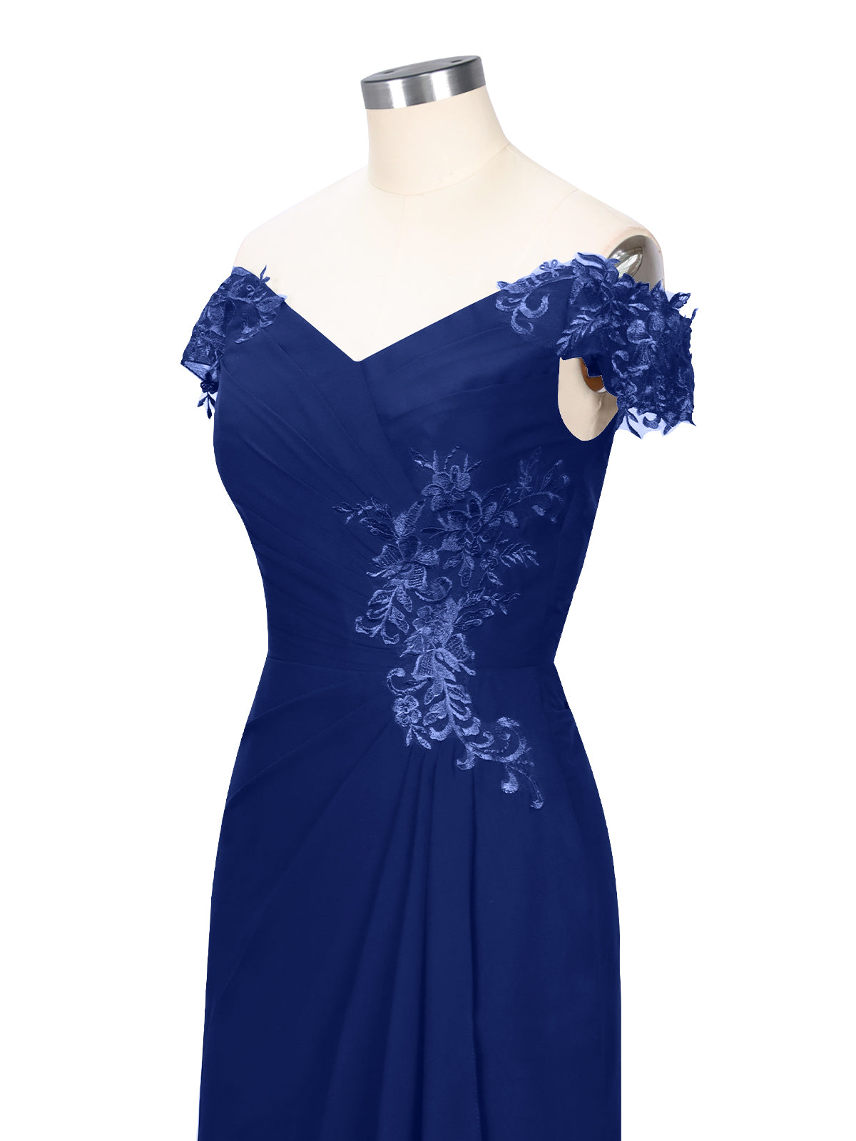 Off-Shoulder Chiffon Sheath Dress 