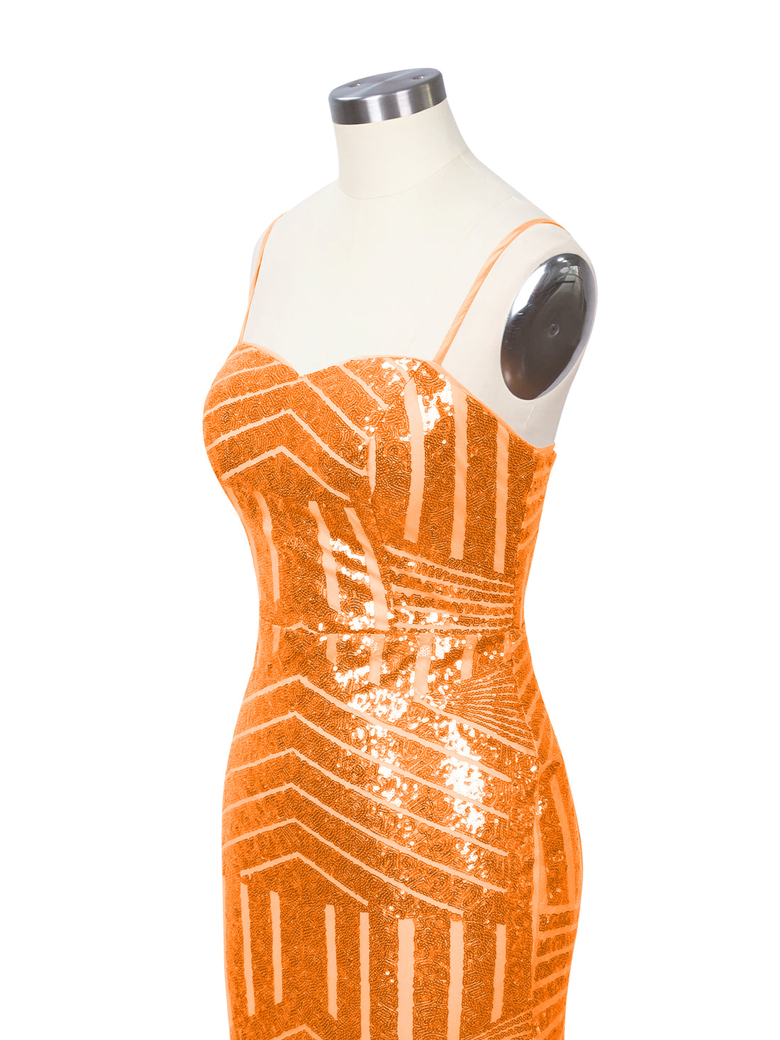 Geometric Sequin Prom Dress 