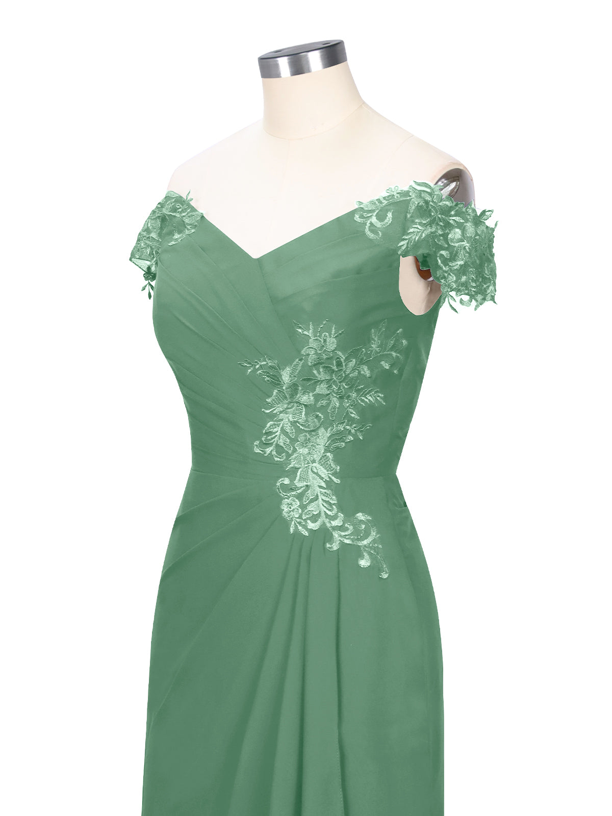 Off-Shoulder Chiffon Sheath Dress 