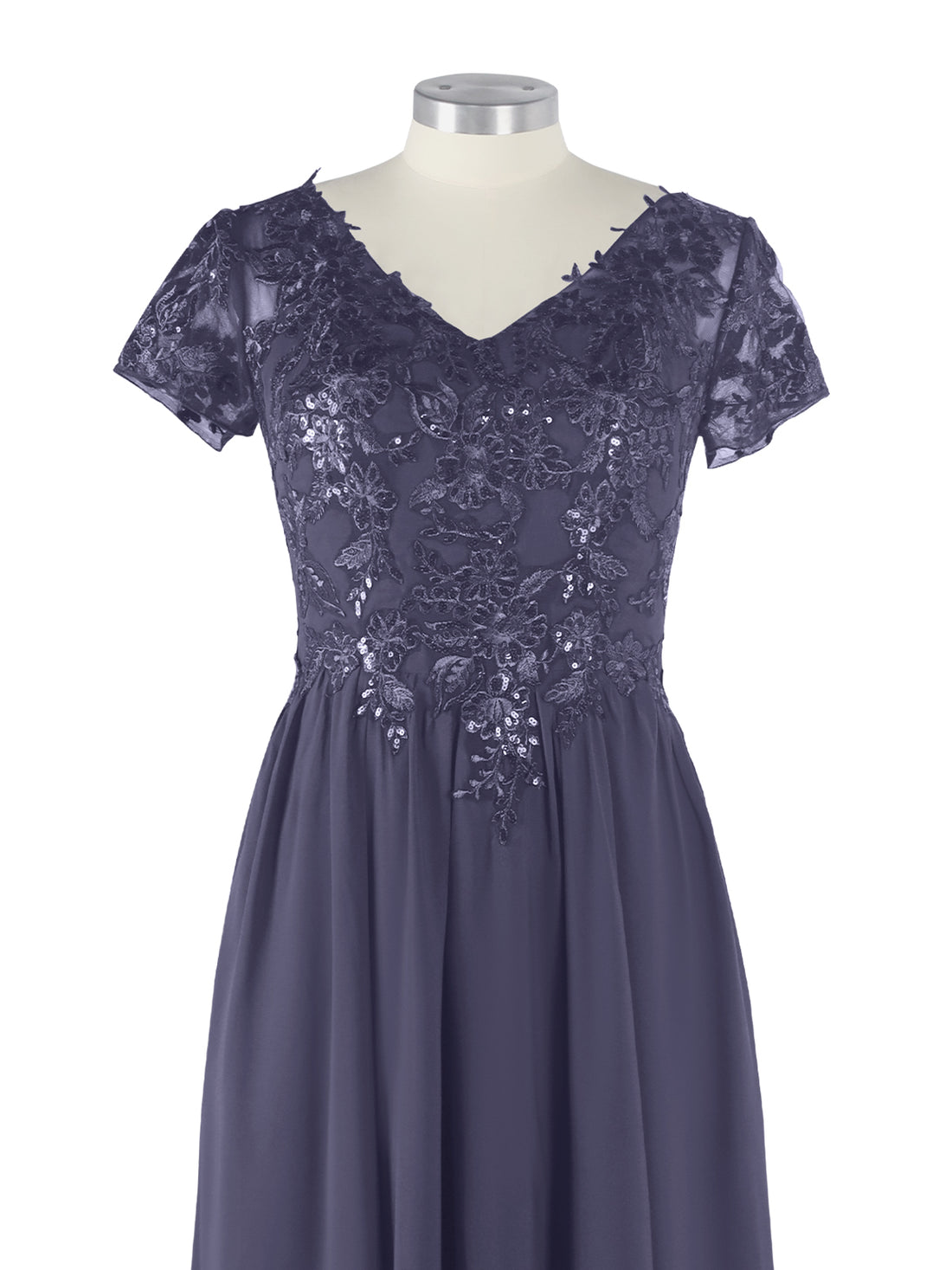 Short Sleeves Chiffon Dress 